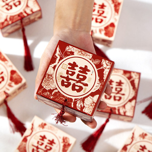 盒空盒喜糖袋子 婚礼糖果礼盒包装 喜糖盒结婚喜糖盒子2025新款 中式
