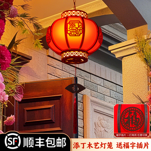 添丁进财装饰红灯笼新款2025过年阳台户外中式古风旋转宫灯挂饰