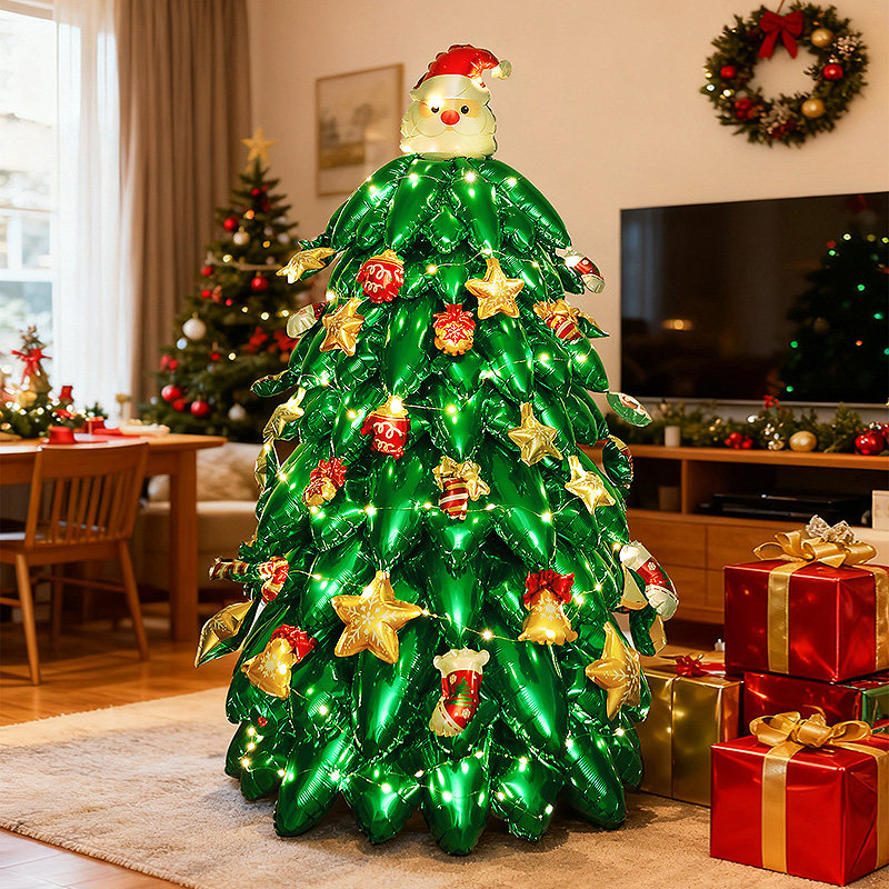 圣诞树气球超大号堆堆立体底座铝膜圣诞节室内氛围感派对装扮道具