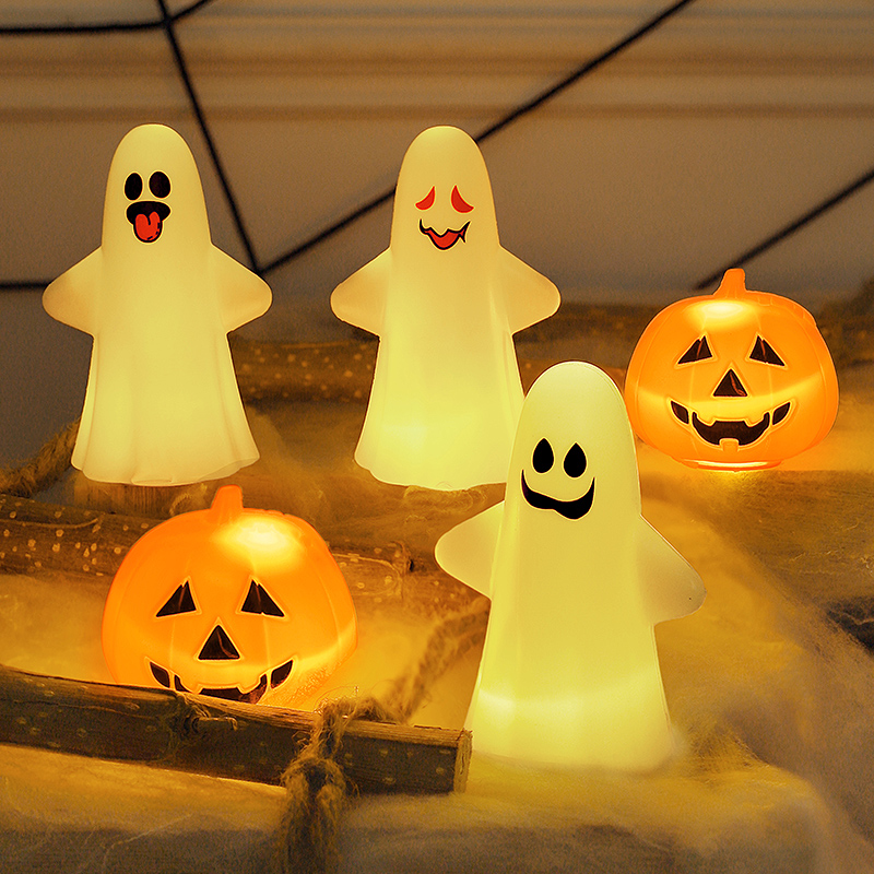 万圣节装饰南瓜灯幽灵小鬼造型摆件儿童幼儿园活动氛围道具小夜灯