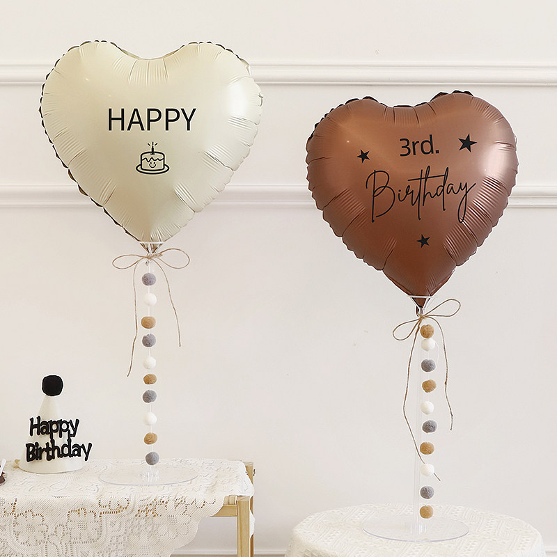 网红ins奶油色气球桌飘立柱男宝宝儿童周岁生日派对布置桌面摆件