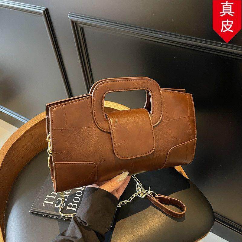 百搭通勤包包洋气高级斜挎包女成熟链条简约开学新款网红真皮2026