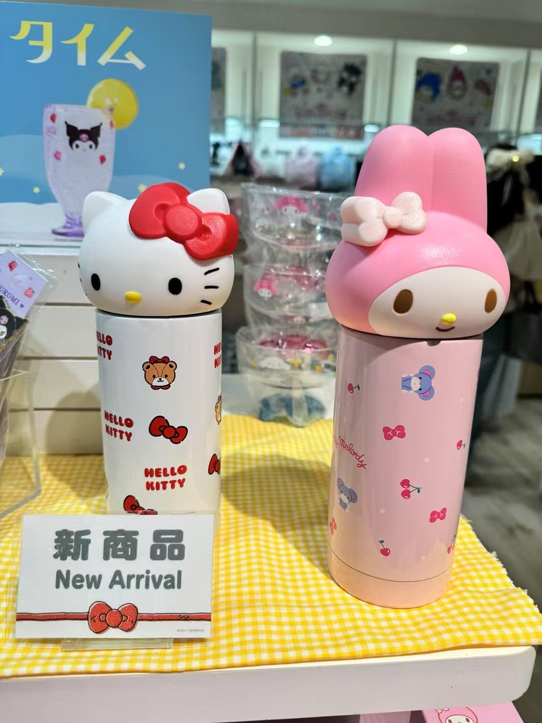 包邮现货日本正品 三丽鸥Kitty美乐蒂大头保温保冷杯不锈钢360ml