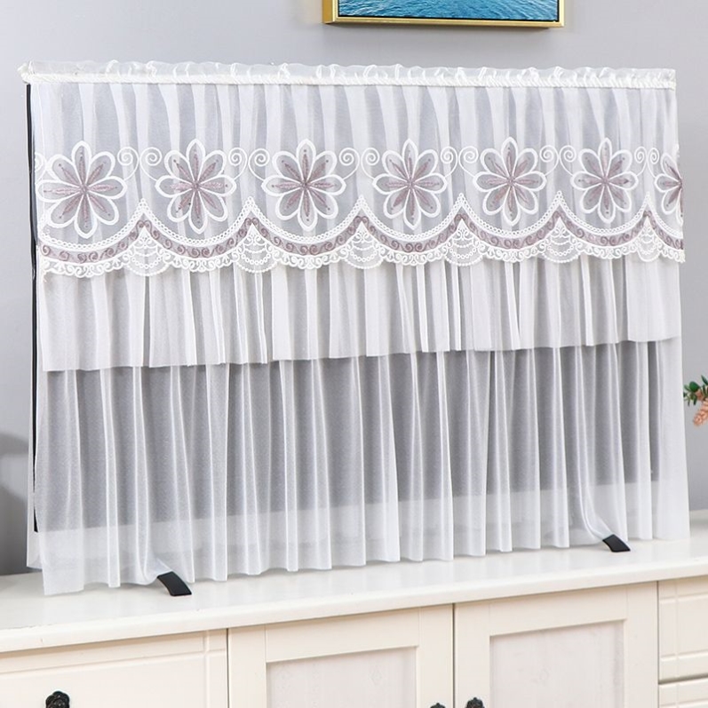 电视机套防尘罩2025年新款55英寸65简约现代液晶蕾丝盖布盖巾