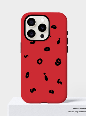 原创红色字母涂鸦可爱适用苹果16promax手机壳iphone15新款13新年16女14promax秋冬15pro保护套/mate70