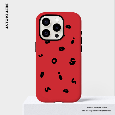 原创红色字母涂鸦可爱适用苹果16promax手机壳iphone15新款13新年16女14promax秋冬15pro保护套/mate70