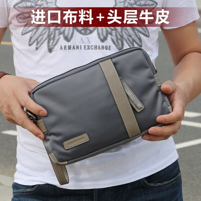 斜挎包男包单肩包小尼龙手包男休闲手包男帆布手拿包牛津纺布简约