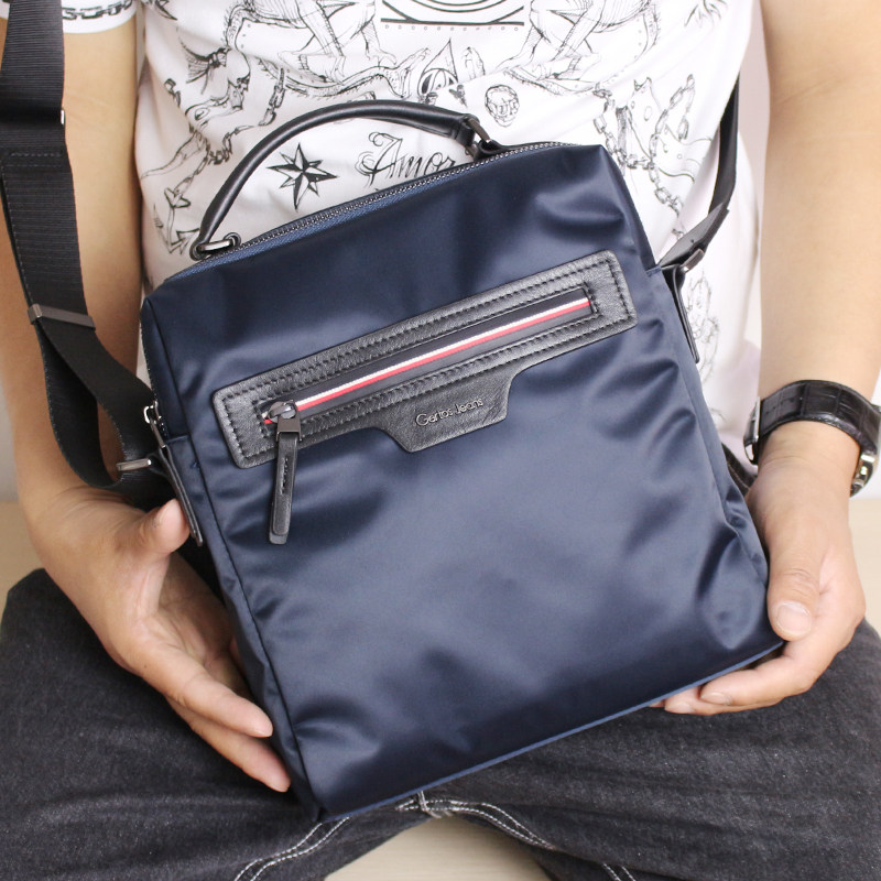 尼龙帆布包男斜挎单肩包大容量男竖款斜背包牛津纺帆布手提包休闲