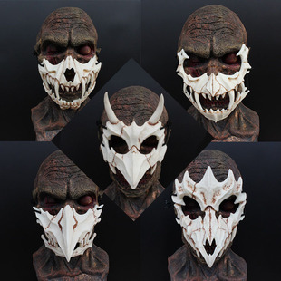 万圣节恐怖道具龙神夜叉 猛虎面具二次元装扮cos成人舞台演出道具