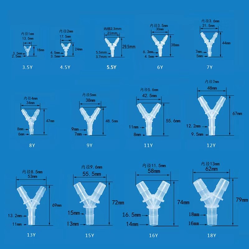 Y型塑料软管宝塔接头弯头三通直通接头T型变径接头各种规格可混搭