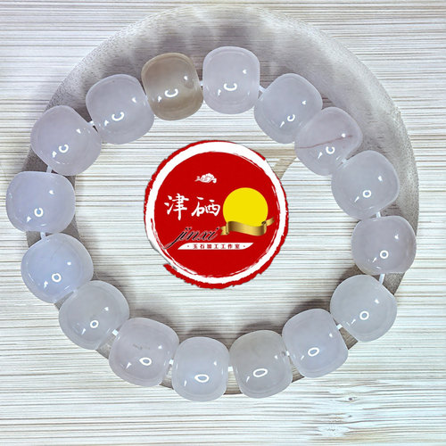 江津玉12x10m大珠桶珠手串(结构少棉无矿点)