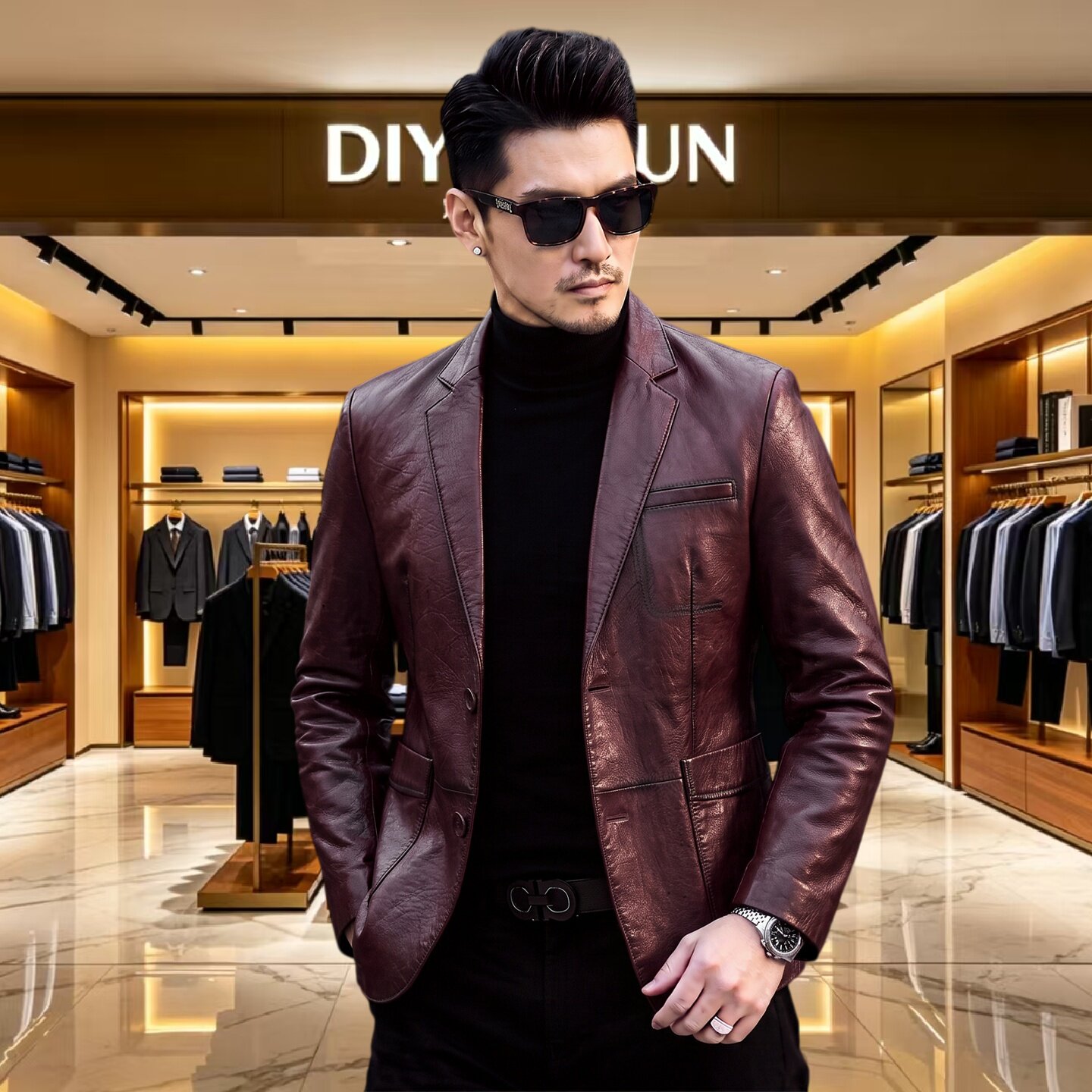DIYINGLUN轻奢高端男装西服皮衣