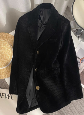 雪尼尔灯芯绒春秋冬新款女士小西装外套修身显瘦百搭女士西服休闲
