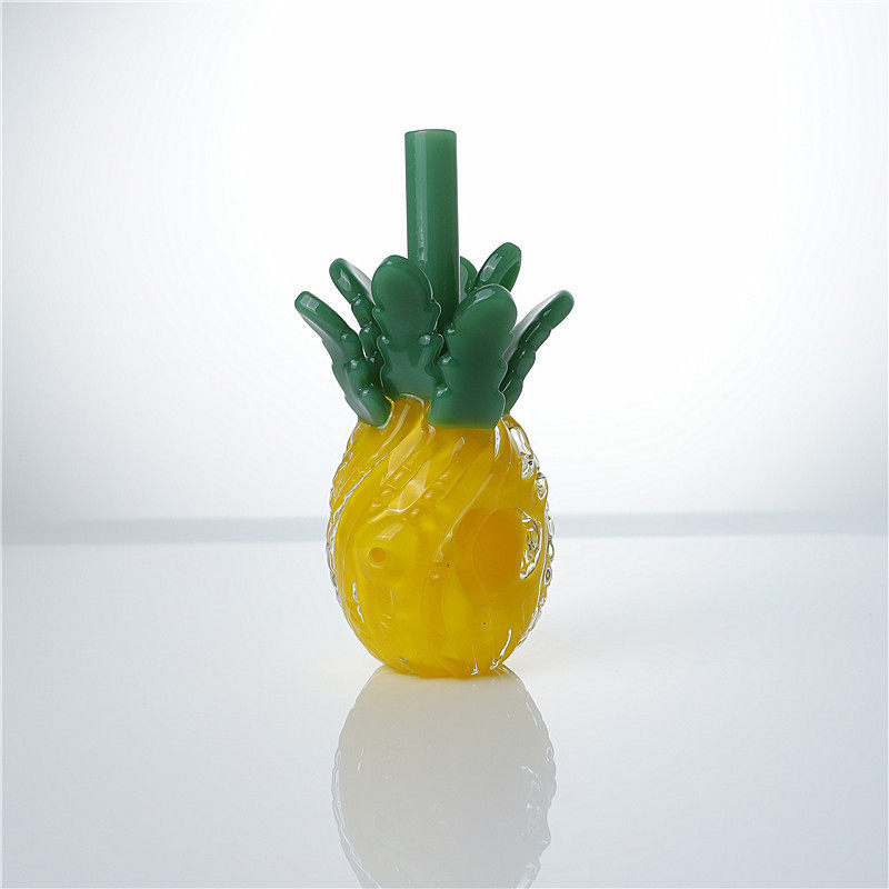 彩色高硼硅玻璃工艺品  多种款式菠萝彩色玻璃烟斗