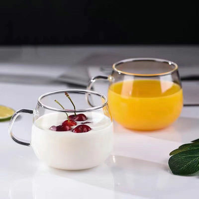 玻璃杯带把透明牛奶杯早餐杯杯子女喝茶杯泡茶杯宽口简约加厚