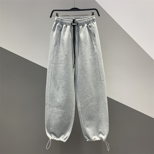 女百搭宽松显瘦哈伦卫裤 2026年春夏新款 松紧腰抽绳束脚运动休闲裤