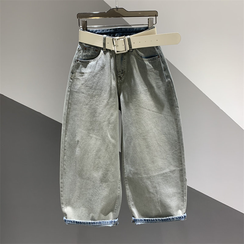 2026年春季新款复古做旧牛仔哈伦裤女百搭宽松显瘦水洗阔腿老爹裤,女装/女士精品,牛仔裤,淘宝优惠券,粉丝福利购,淘宝优惠卷