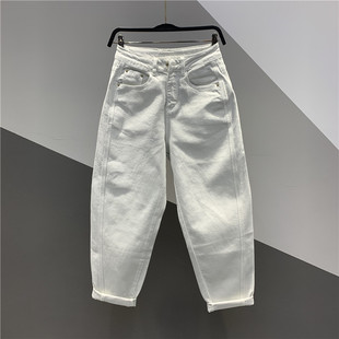 宽松百搭哈伦长裤 高腰欧货弯刀牛仔香蕉牛仔老爹裤 女 新款 2025秋季