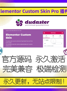 Elementor Custom Skin Pro 插件 elementor帖子网格 WP预制模版