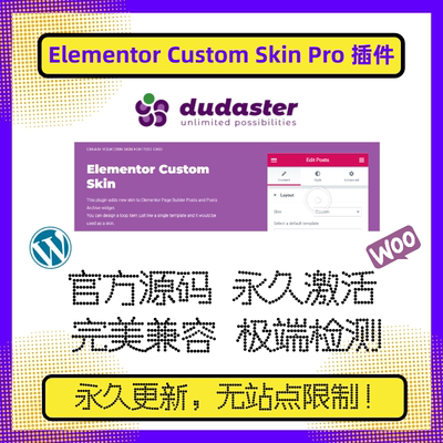 Elementor Custom Skin Pro 插件 elementor帖子网格 WP预制模版