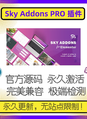 Sky Addons Pro 插件 Elementor 扩展插件 WP手风琴插件 多功能