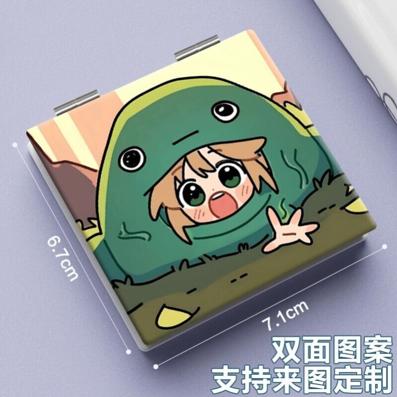 百变小樱周边折叠小方镜卡通高颜随身化妆镜