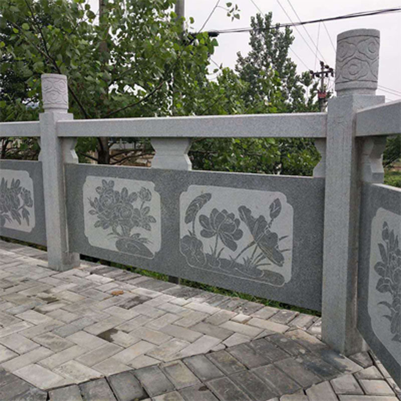 石雕栏杆汉白玉栏板石头护栏石材围栏花岗岩青石景区广场河道围栏