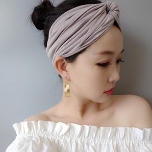 欧美新款 流行交叉宽发带头巾女头饰发箍短发带遮盖发套复古发饰