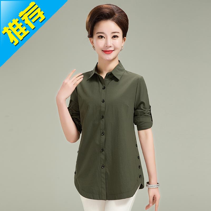 寬松襯衣上衣女媽媽長袖襯衫n中年婦女衣服穿的春裝夏天40-50歲60在類目 女裝/女士精品, 襯衫中 - 來自Buy2taobao.com提供專業的淘寶代購服務