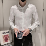2022高级感男士暗花纹提花长袖衬衫男休闲痞帅上衣301A-1/C18/P55，男装衬衫，星座301A-1