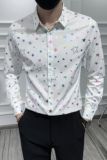 2021轻熟风男士印花长袖衬衣潮流修身衬衫301A-1/CS303/P55M-4XL，男装衬衫，星座301A-1