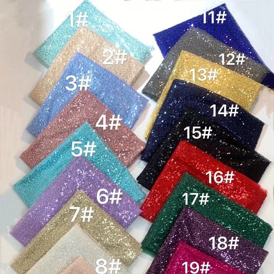 现货 珠管亮片网纱绣花面料 婚纱礼服珠管绣舞台服珠片布料