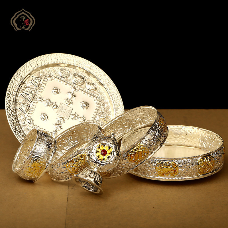 品供品 精美雕刻合金茶罗带托盘 金色 七宝曼扎盘藏传佛教用|ruв категории Ручная работа, национальных меньшинств, в особенности ремесла, тибетский спецификой, тибетский 曼扎 диск - от Buy2taobao.com для оказания профессиональной услуги покупки агента Taobao
