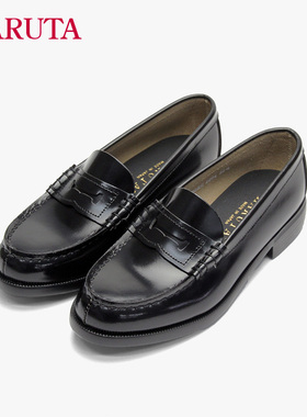 Haruta日系百搭牛皮鞋3804学院风JK制服鞋低跟轻底舒适乐福鞋女