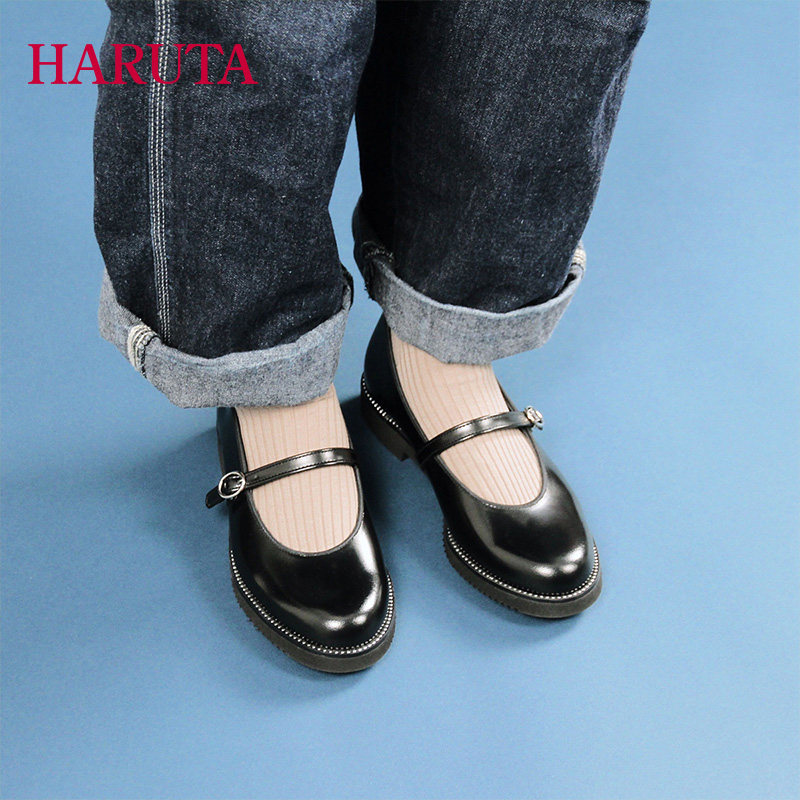 Haruta2024新款毛球蝴蝶结单鞋