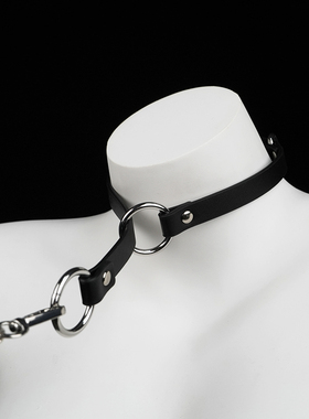 夜间玩伴 choker可收紧窒息项圈P链女脖圈缺氧情调k8k9男m牵引绳