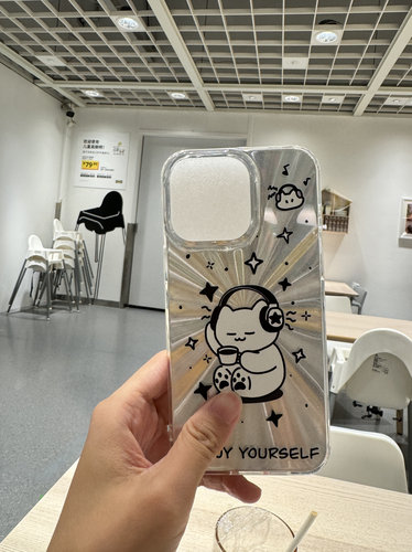 小粉喵喵屋 原创可爱镭射耳机猫猫大孔软壳手机壳iPhone16