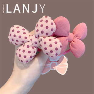韩版立体蝴蝶结充棉头绳甜美可爱儿童发圈扎马尾橡皮筋发绳发饰女