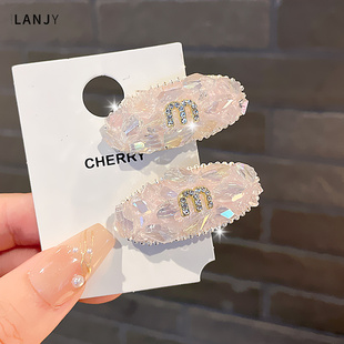 韩版2023新款水钻小发夹侧边夹甜美可爱mini小巧精致发饰发卡夹子