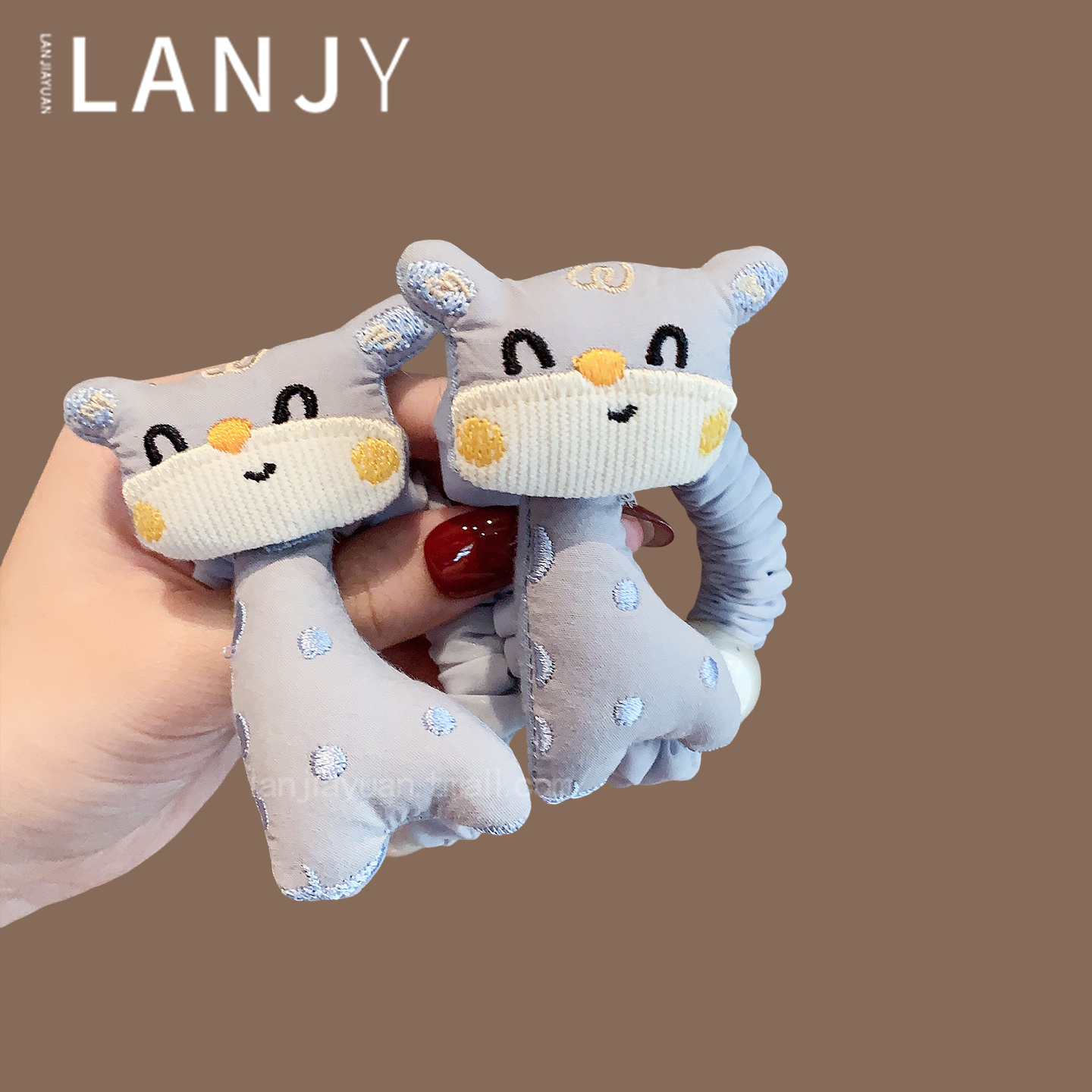 韩系立体蓝色小鹿头绳甜美可爱女童扎发发绳高弹力不伤发小肠圈