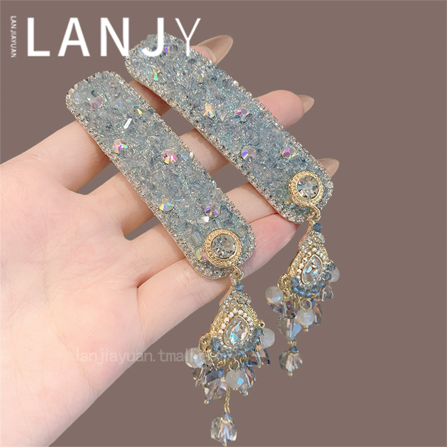 韩国高级感重工水晶流苏侧边夹精致超闪满钻发夹复古民族风发饰女,饰品/流行首饰/时尚饰品新,发饰,淘宝优惠券,粉丝福利购,淘宝优惠卷