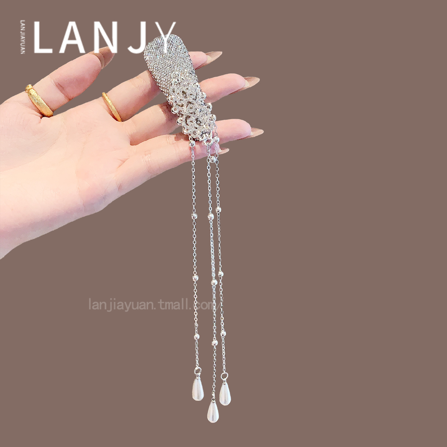 复古超闪满钻掰掰夹女