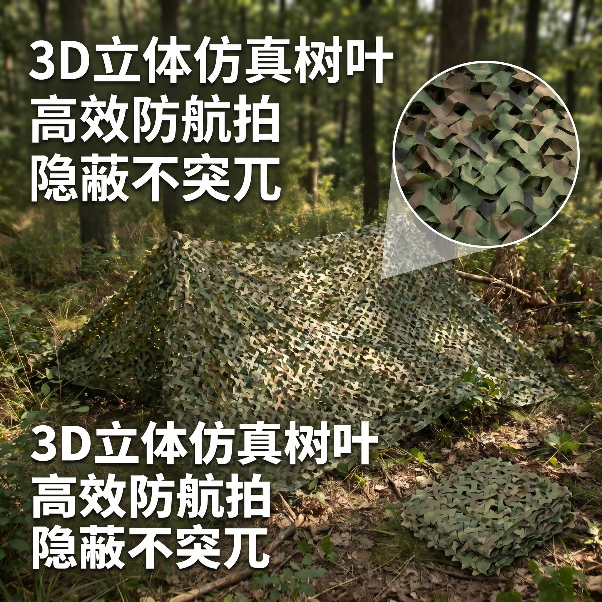 迷彩遮阳网防航拍伪装网