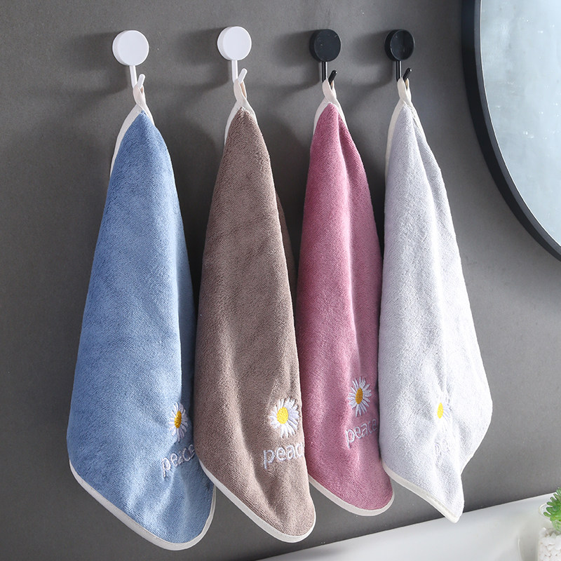 可挂式擦手巾方形加厚吸水速干卫生间专用手帕擦手布儿童擦手毛巾