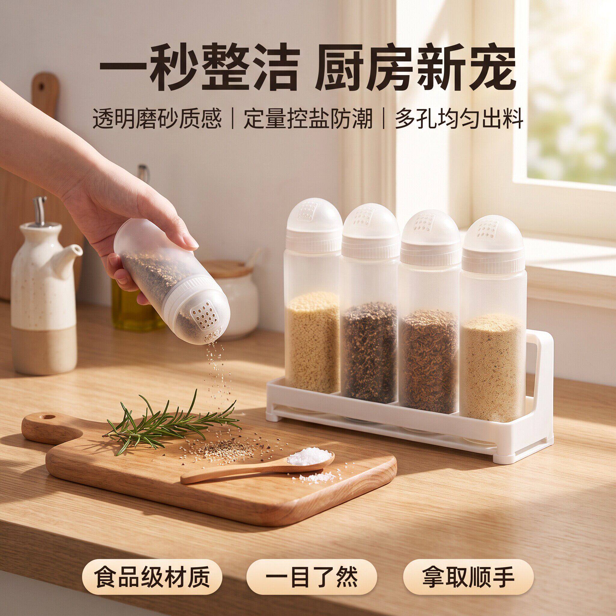 厨房定量控盐调味瓶密封防潮套装