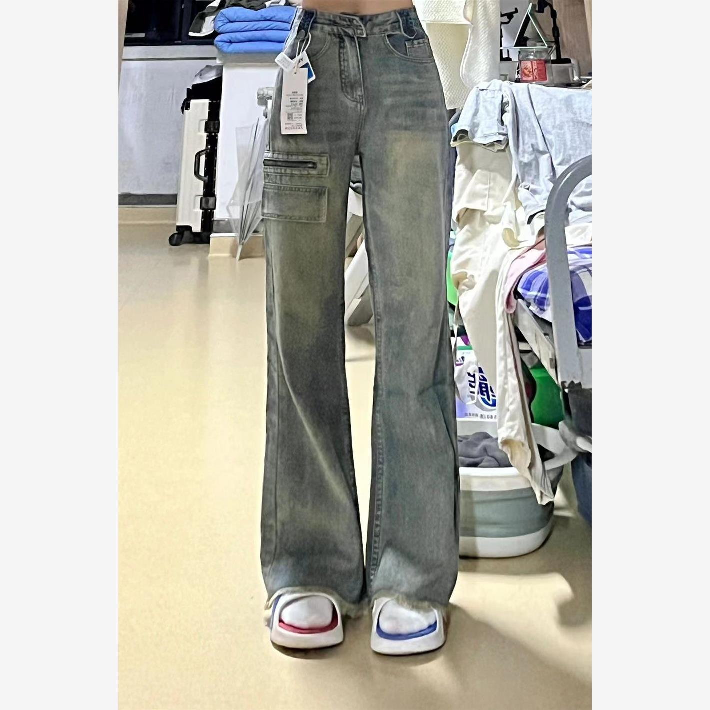 美式复古工装牛仔裤女202
