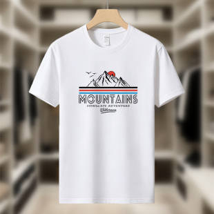 潮流半袖 2026新款 印花T恤白色圆领宽松休闲百搭上衣夏季 短袖 男士