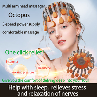 Auto Insomnia Headache Octopus Light Massager Red Hair Head