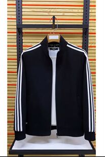 立领男款运动休闲装外套时尚百搭春秋潮牌丝光珠地棉夹克宽松上衣