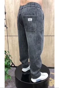 青少年流行休闲裤 19308秋季 百搭弹力宽松直筒裤 老爹牛仔裤 男 时尚